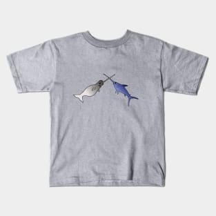 En Garde! Narwhal vs Swordfish Kids T-Shirt